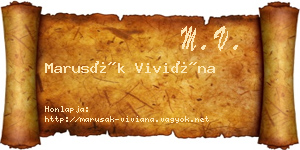 Marusák Viviána névjegykártya